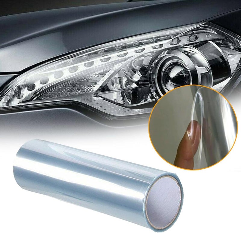 KOMAS 12â€ X 48â€ Tint Vinyl Film Sticker Sheet Roll for Car Headlight, Tail Lights, Fog Lights with Squeegee + Cutter (Glossy Clear) - Image 5